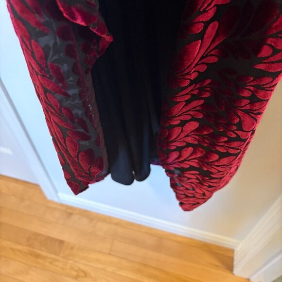 Taylor Dolman Sleeve Velvet Burnout Dress NEW Burgundy Flowy Fall Leaves Classic - Picture 15 of 15